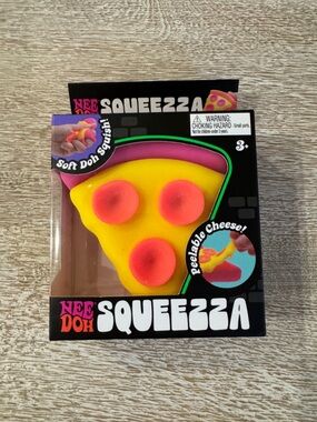 NeeDoh Squeezza Pizza - Pink crust, Yellow Cheese and Orange pepperoni